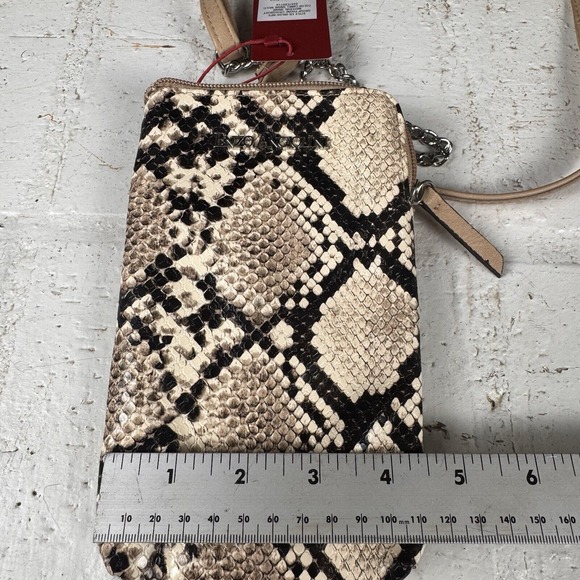 NWT‎ Enzo Angiolini Crossbody Phone Wallet Bag Snake Camel Print - Picture 8 of 9